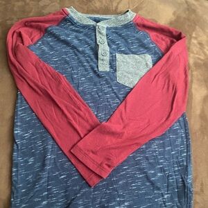 Faded Glory Red and Blue Kids Henley Shirt